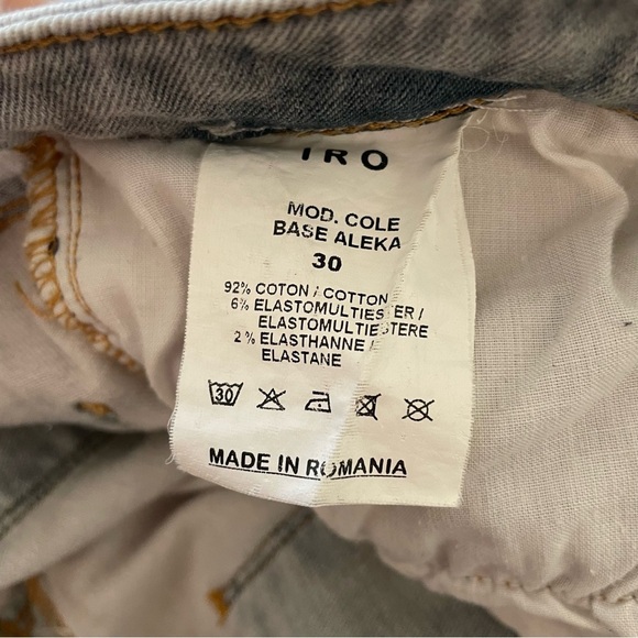 IRO Cole Aleka Light Grey Stretch Cotton Light Distress Low Rise Skinny Jean 30 - Picture 9 of 11